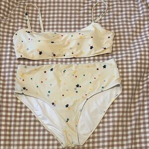 SummerSalt Star Print Two-Piece Swim Set with extra top